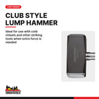Teng Tools HMS1250 1250g Lump Hammer with Round Face and Fiberglass, ideal for use with cold chisels and other striking