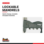 Teng Tools HN02 M3 M4 M5 M6 Aluminium Rivet Nut Installation Gun, quick change, lockable threaded mandrels