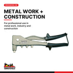 Teng Tools HR01 Hand Riveter for Pop Rivets, for professional use in metal work, industry and construction