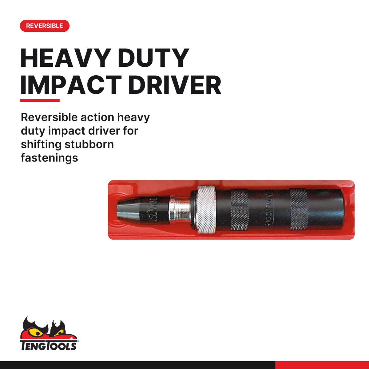 Teng Tools ID515 15 Piece 1/2 Inch Manual Impact Driver Set, reversible action heavy duty impact driver for shifting