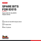 Teng Tools ID515BIT 5/16 Inch Impact Bit Set Mixed 13 Pieces, spare bits for the ID515 impact driver