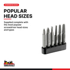 Teng Tools IDSE7 1/4 Inch Manual Impact Driver Set, supplied complete with the most popular screwdriver head sizes and types