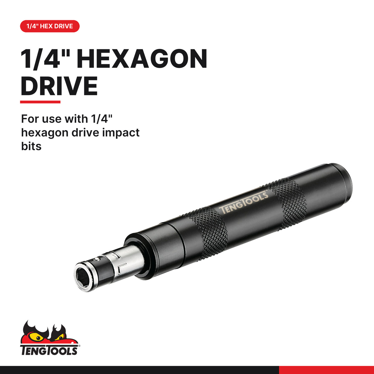 Teng Tools IDSE7 1/4 Inch Manual Impact Driver Set, for use with 1/4" hexagon drive impact bits