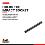 Teng Tools impact socket retaining pin, 4 x 33 mm to 6 x 110 mm, for use with a retaining ring to hold the impact socket on