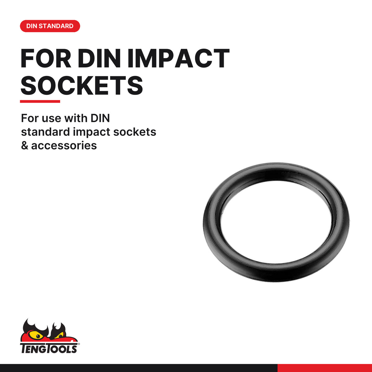 Teng Tools impact socket retaining ring, 19 x 4 mm to 115 x 10 mm, for use with DIN standard impact sockets and accessories