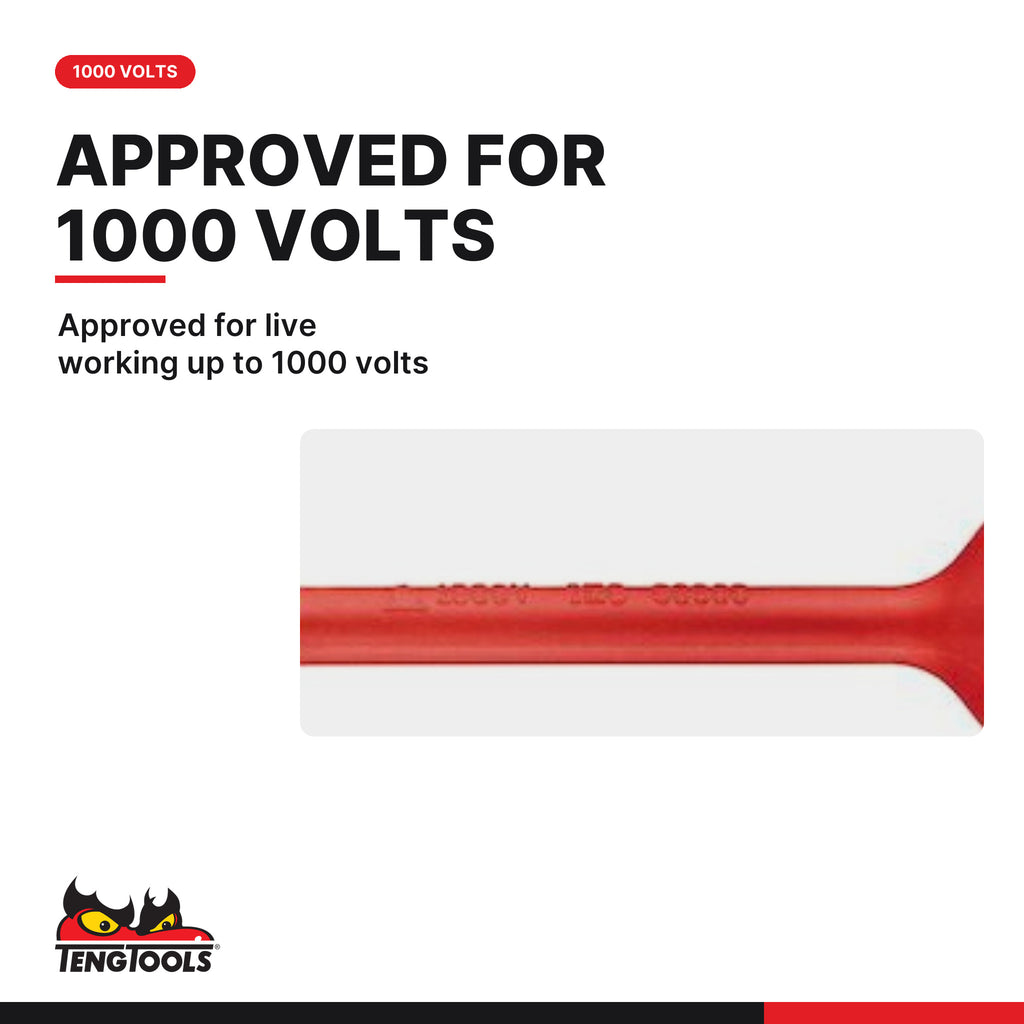 Teng Tools 1000V interchangeable insulated flat blade, 3 to 6.5 mm, approved for live working up to 1000 volts