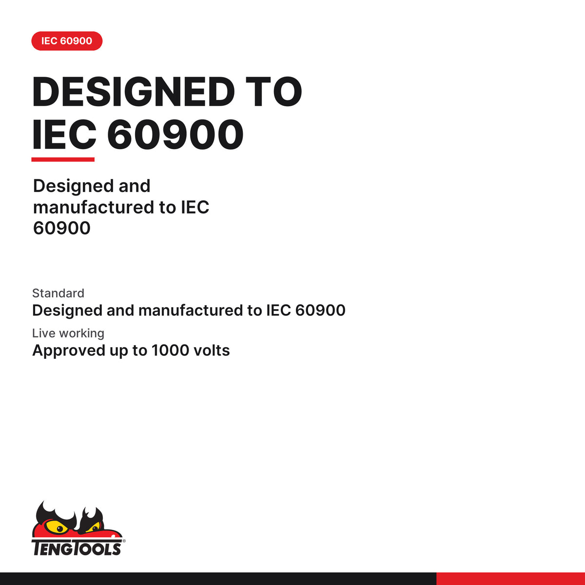 Teng Tools 1000V interchangeable insulated flat blade, 3 to 6.5 mm, designed and manufactured to IEC 60900