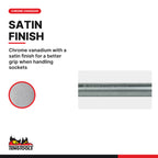 Teng Tools M110020 1 Inch Drive Heavy Duty 22 Inch Power Bar For Use, chrome vanadium with a satin finish for a better grip