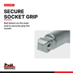 Teng Tools M120020W-C 1/2" Drive Wobble Extension Bar, ball detent on the male end to securely grip the socket