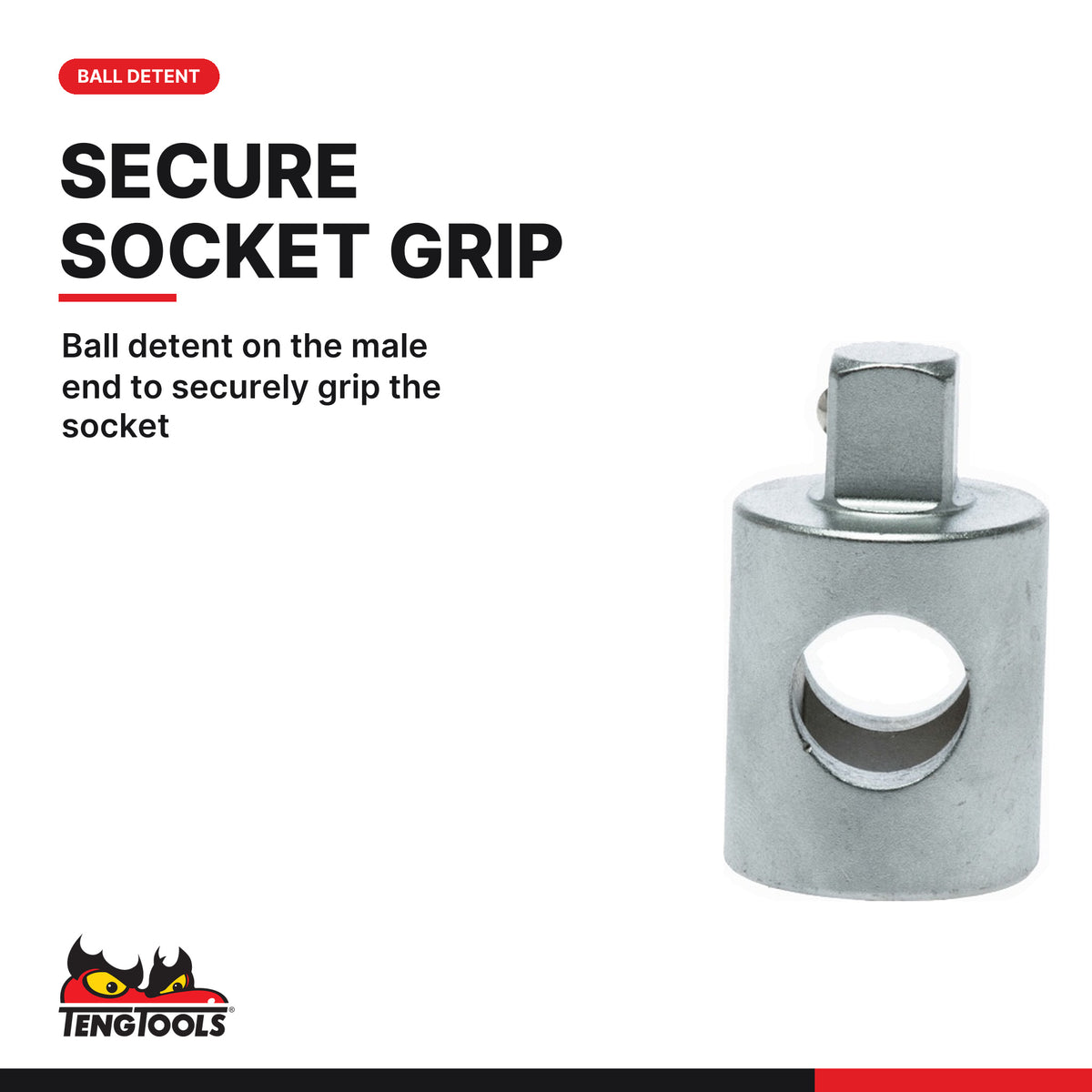 Teng Tools M120036-C 1/2 Inch Drive 1/2 Inch Drive Female: 3/8 Inch, ball detent on the male end to securely grip the socket