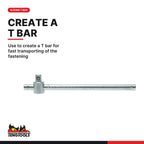 Teng Tools M120050-C 1/2 Inch Drive Sliding T-Bar, Sliding T Bar Handle, use to create a T bar for fast transporting of the