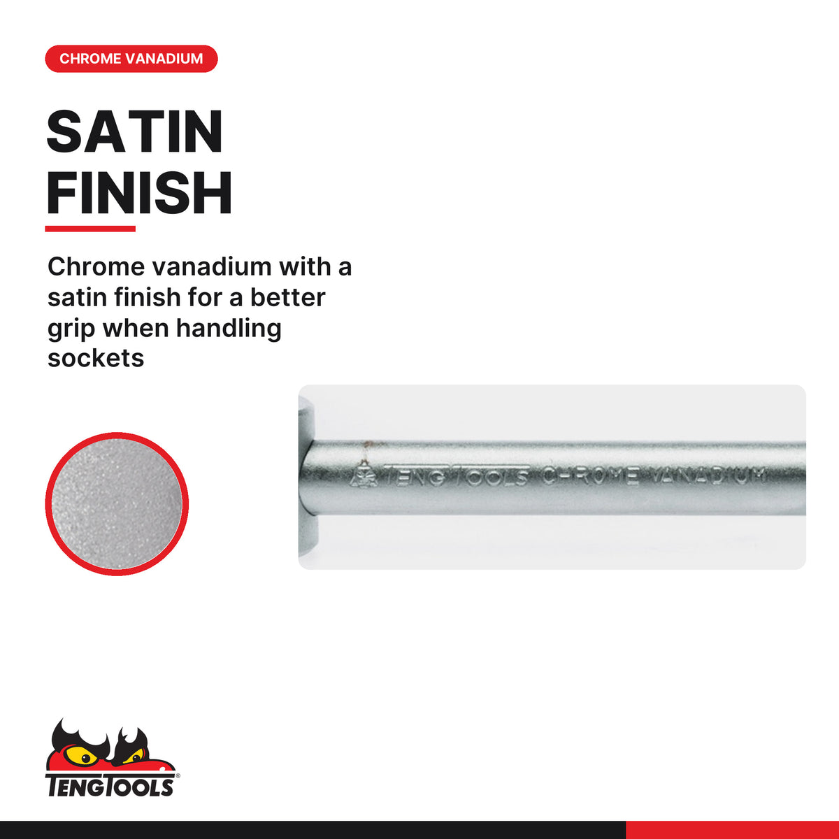 Teng Tools M120050-C 1/2 Inch Drive Sliding T-Bar, Sliding T Bar Handle, chrome vanadium with a satin finish for a better