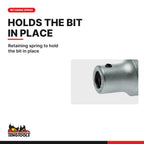 Teng Tools M120060-C 1/2 Inch Drive Bit Adapter for 5/16 Inch Hex Bits, retaining spring to hold the bit in place