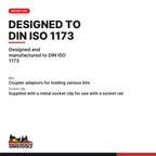 Teng Tools M120061-C 1/2 Inch Square Drive to 10-12 mm Hex Bit Coupler, designed and manufactured to DIN ISO 1173