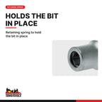 Teng Tools M120061-C 1/2 Inch Square Drive to 10-12 mm Hex Bit Coupler, retaining spring to hold the bit in place