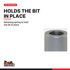 Teng Tools M120063-C Coupler Adaptor For 1/4 Inch Drive Hex Bits, retaining spring to hold the bit in place