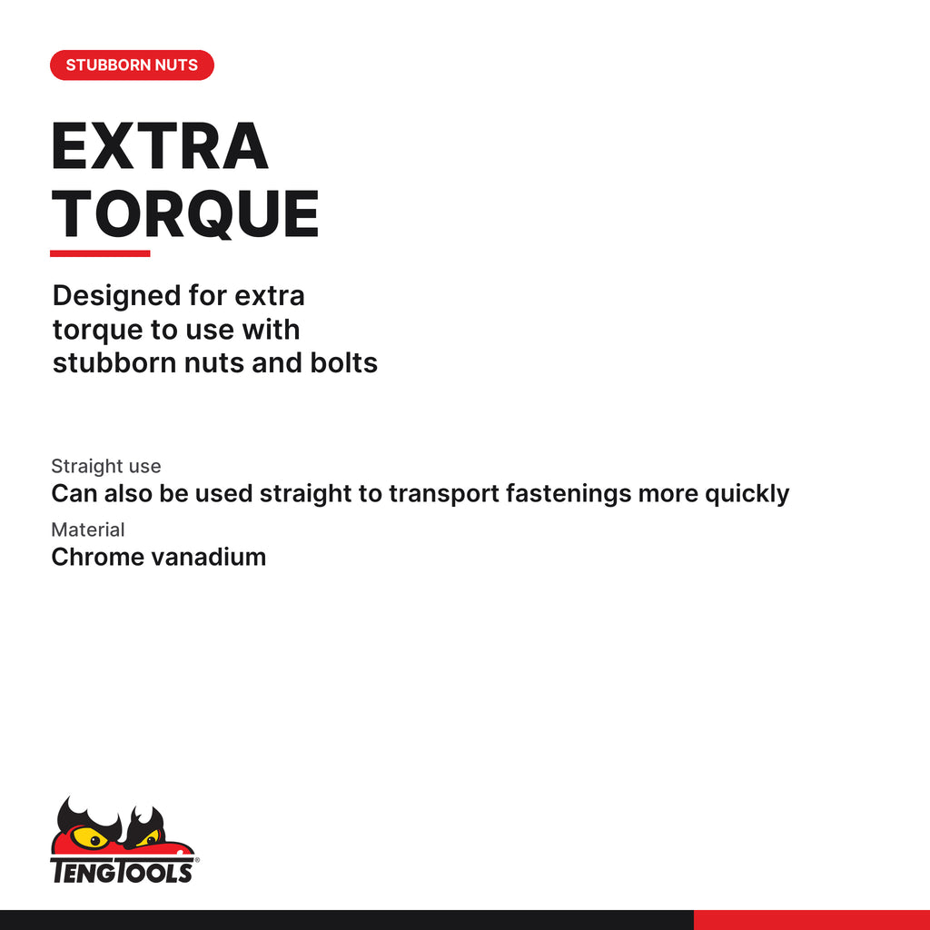 Teng Tools M120080-C 1/2 Inch Drive Flex Head Adapter, 1/2 Universal, designed for extra torque to use with stubborn nuts