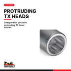 Teng Tools M120711-C 1/2 Inch Drive E11 E-Torx Socket, TX-E External, designed for use with protruding TX head screws