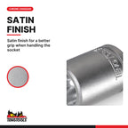 Teng Tools M120722-C 1/2 Inch Drive E22 E-Torx Socket, TX-E External, satin finish for a better grip when handling the socket