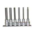 Teng Tools M1211 1/2" Long Hex Bit Socket Clip Rail Set 6 Pieces on a white background