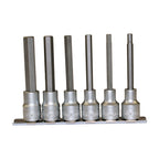 Teng Tools M1211 1/2" Long Hex Bit Socket Clip Rail Set 6 Pieces on a white background
