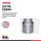 Teng Tools M121250-C 1/2 Inch Drive Torx Bit Socket TPX50, TPX Bit, chrome vanadium with a satin finish for a better grip