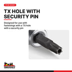Teng Tools M121260-C 1/2 TPX Bit Socket TPX60, designed for use with fastenings with a TX hole with a security pin
