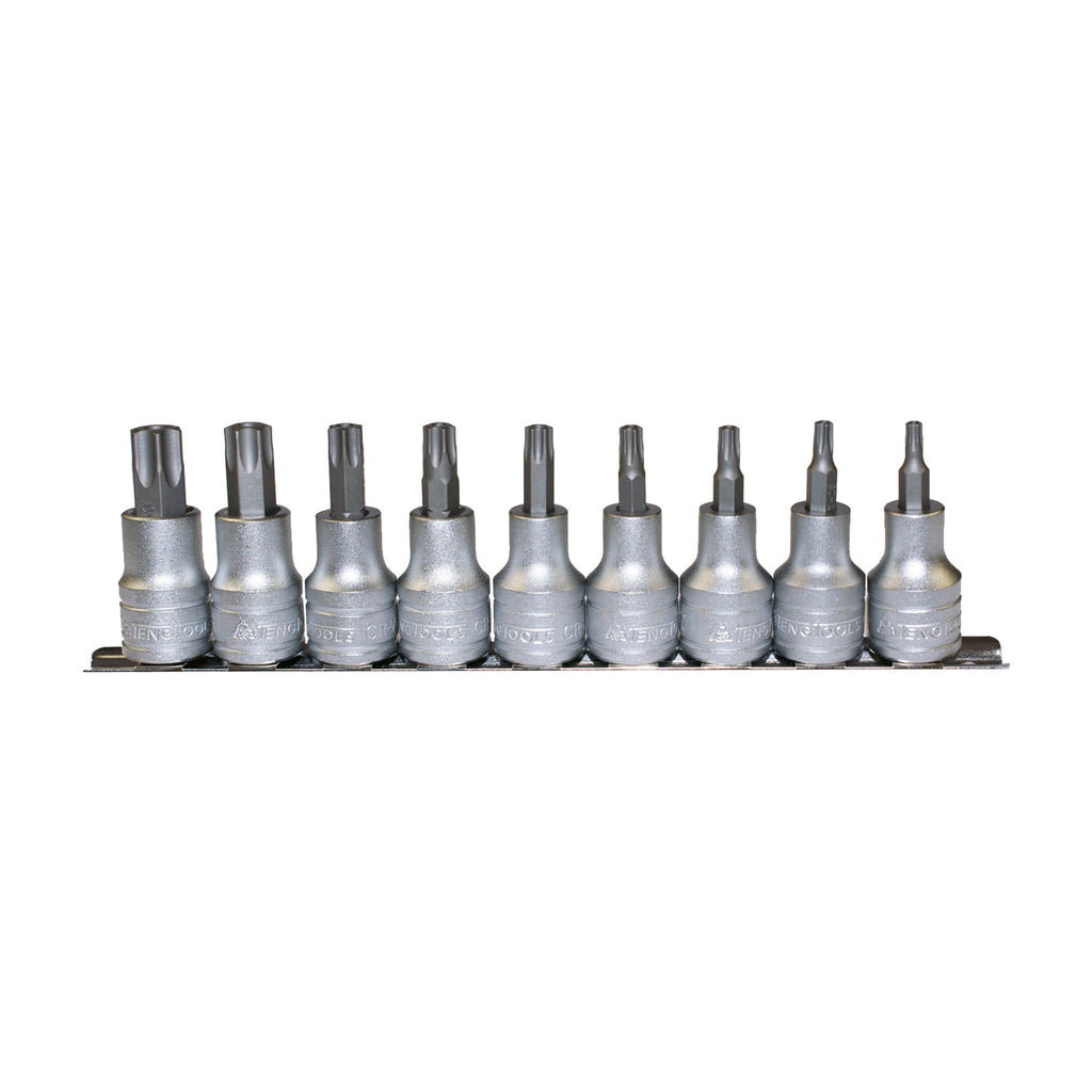 Teng Tools M1213TPX 9 Piece 1/2 Inch Drive TPX Bit Socket Set (TPX20 on a white background