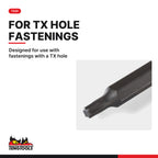 Teng Tools M122220T-C 1/2 Inch Drive Long Torx Bit Socket TX20, 65.5 mm, designed for use with fastenings with a TX hole