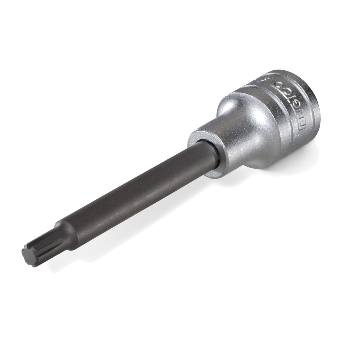 Teng Tools M122704-C 1/2 Inch Drive Long Ribe Bit Socket Size 04, 65 mm on a white background