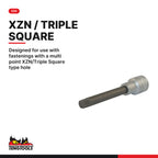 Teng Tools M122808-C 1/2 Long XZN/Triple Square Bit Socket 08, designed for use with fastenings with a multi point
