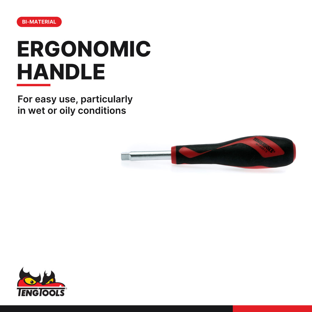 Teng Tools M140015-C 1/4 inch drive spinner handle, ergonomic bi-material handle