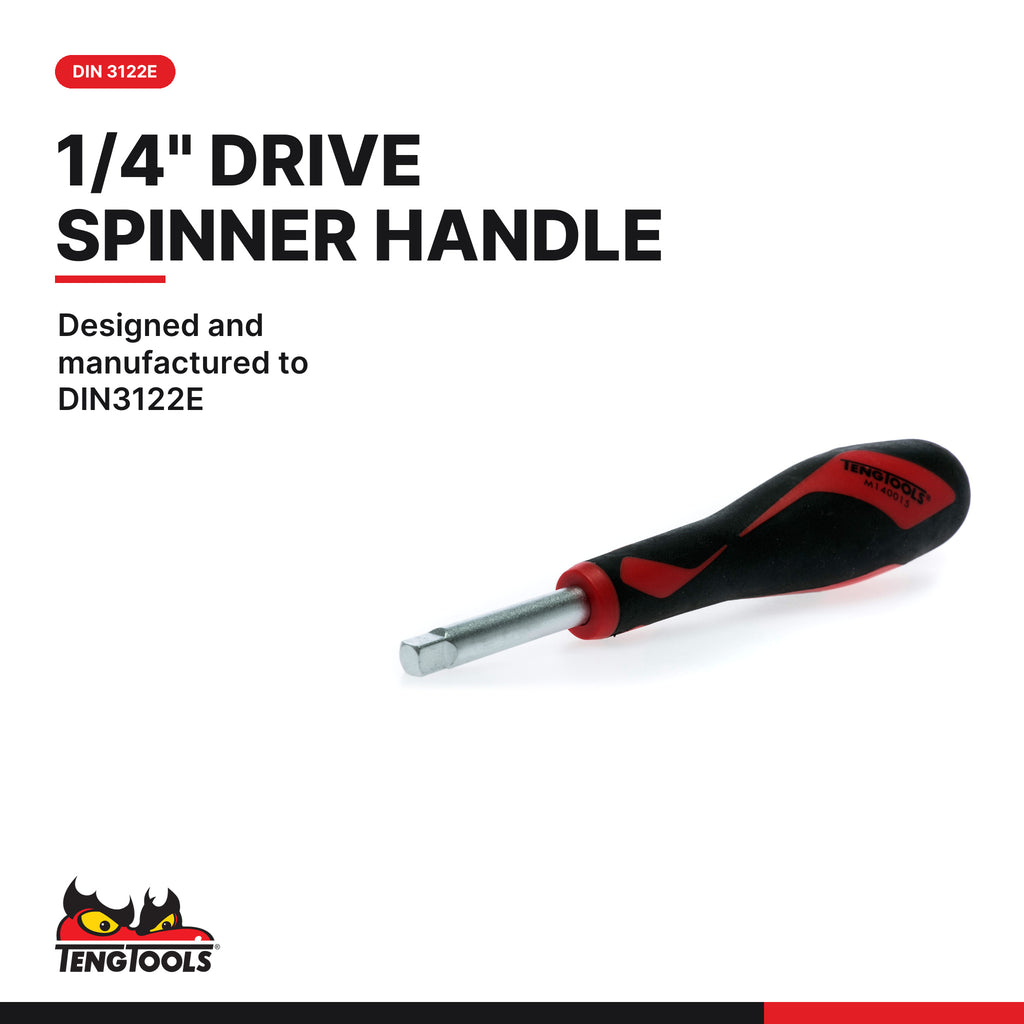 Teng Tools M140015-C 1/4 inch drive spinner handle, made to DIN3122E