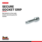 Teng Tools M140020-C 1/4 Inch Drive Extension Bars, ball detent on the male end to securely grip the socket