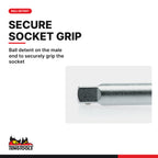 Teng Tools M140021-C 1/4" Extension Bar 100mm, ball detent on the male end to securely grip the socket