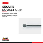 Teng Tools M140022-C 1/4" Extension Bar 150mm, ball detent on the male end to securely grip the socket