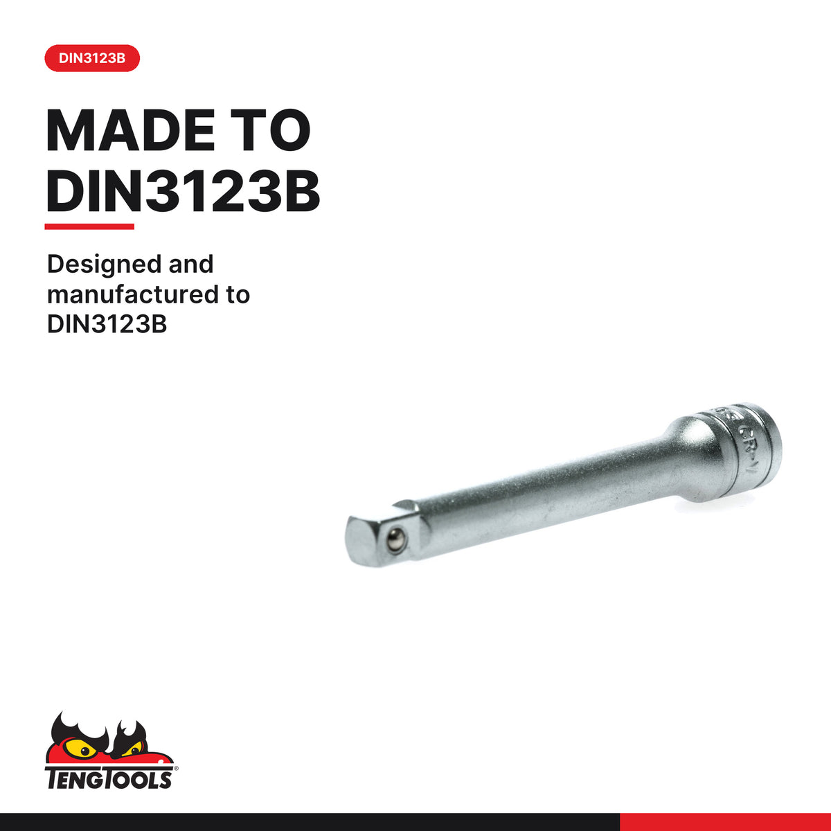 Teng Tools M140023-C 1/4" Extension Bar 75mm, designed and manufactured to DIN3123B