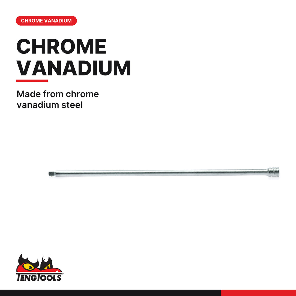 Teng Tools M140024-C 1/4 Inch Drive Extension Bar 305 mm (12 inch), made from chrome vanadium steel