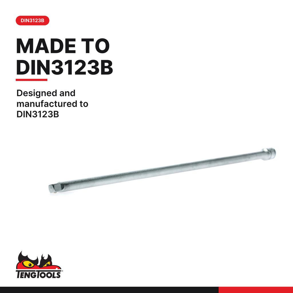 Teng Tools M140024-C 1/4 Inch Drive Extension Bar 305 mm (12 inch), designed and manufactured to DIN3123B
