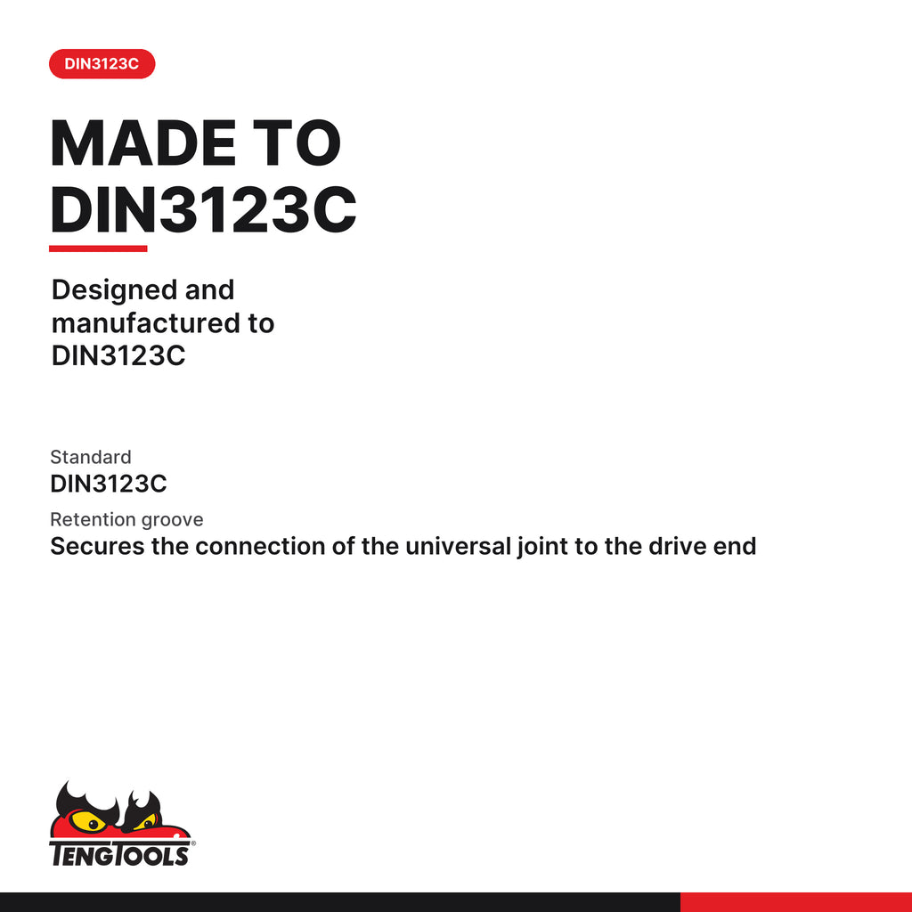Teng Tools M140030-C 1/4 Inch Drive 1/4 Inch Drive Universal Joint, designed and manufactured to DIN3123C