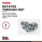 Teng Tools M140030-C 1/4 Inch Drive 1/4 Inch Drive Universal Joint, head rotates through 180° for use at different angles
