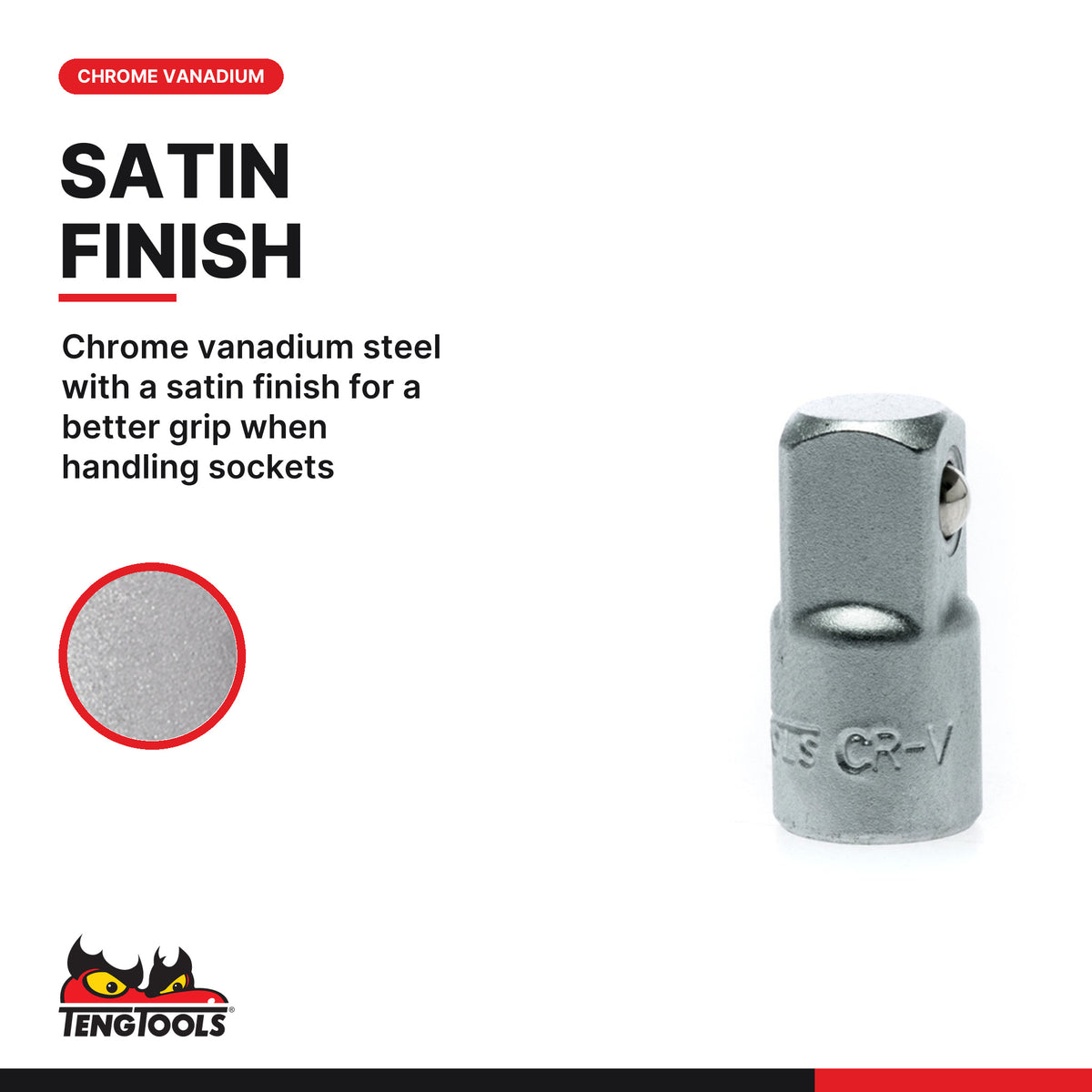 Teng Tools M140036-C 1/4 Inch Drive 1/4 Inch Drive Female: 3/8 Inch, chrome vanadium steel with a satin finish for a better