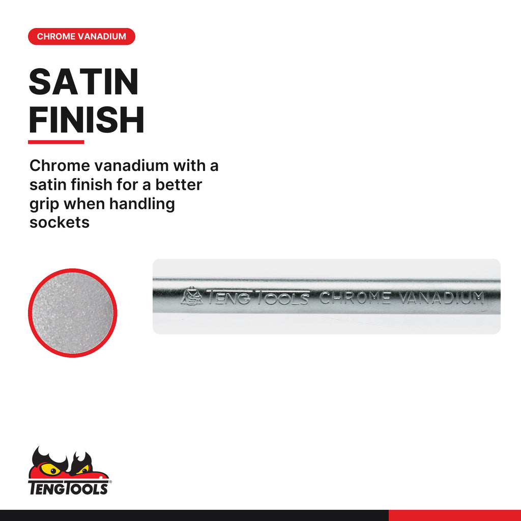 Teng Tools M140050-C 1/4 Inch Drive 4 Inch Long Sliding T-Bar, chrome vanadium with a satin finish for a better grip when
