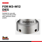 Teng Tools M140070 1/4 Drive Die Chuck for M3 to M12 Round Dies, suitable for use with Teng Tools M3 to M12 dies, diameter