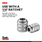 Teng Tools M140072 1/4 Drive Tap Chuck M5, use with a 1/4" drive ratchet, suitable for use with Teng Tools taps