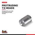 Teng Tools M140704-C 1/4 Inch Drive E-Torx Socket E4, TX-E Female Torx, designed for use with protruding TX head screws