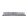Teng Tools M1412 1/4" Socket Clip Rail Set 6 pt 12 Pieces on a white background