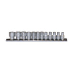 Teng Tools M1412 1/4" Socket Clip Rail Set 6 pt 12 Pieces on a white background