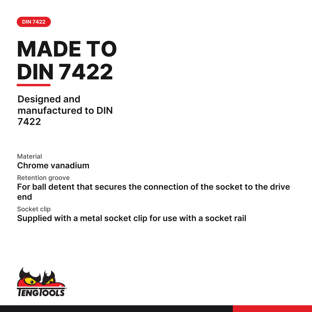 Teng Tools M141302-C 1/4 Drive Phillips Bit Socket PH2, designed and manufactured to DIN 7422