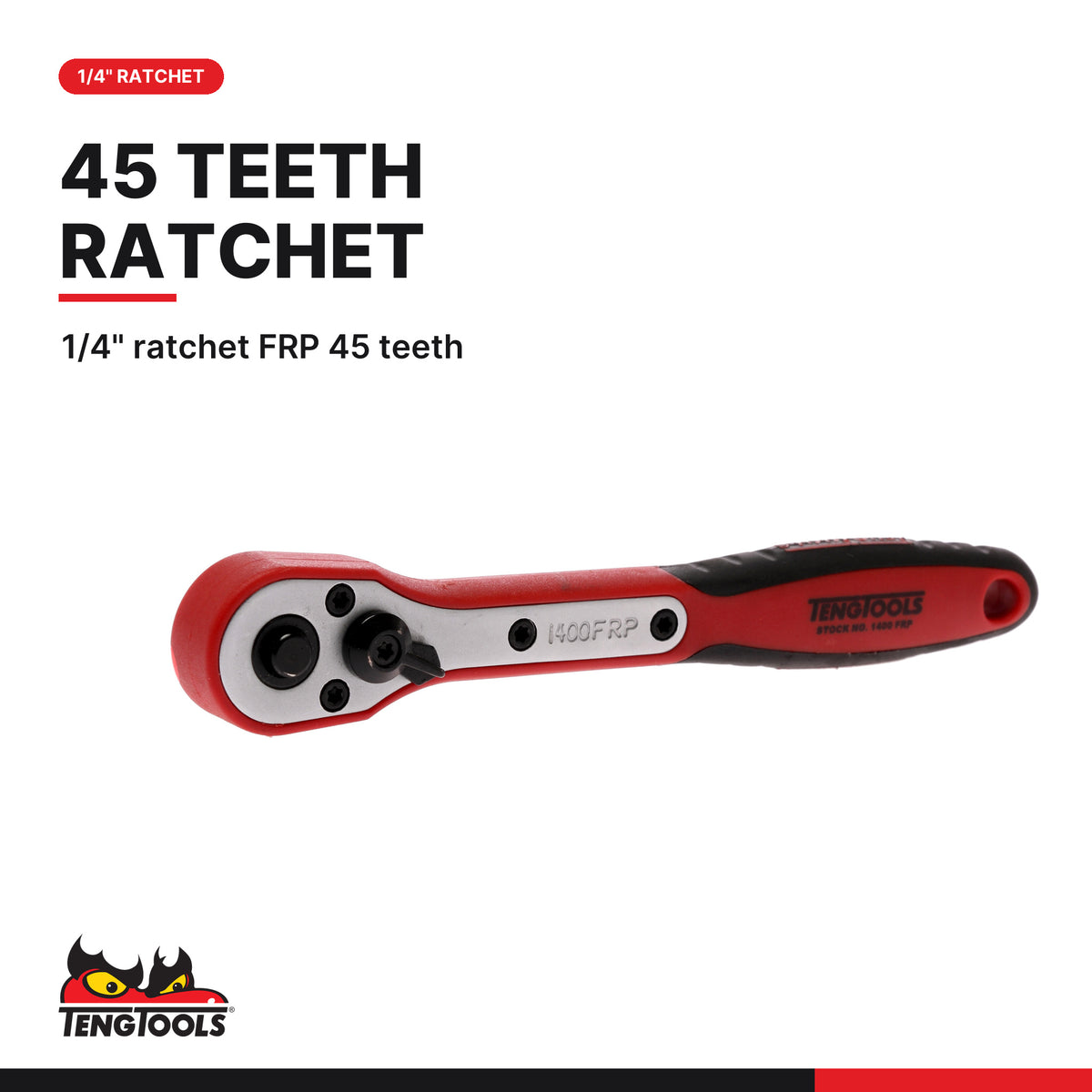 Teng Tools M1413N1 1/4" Socket Set 6 pt 13 Pieces, 1/4" ratchet FRP 45 teeth